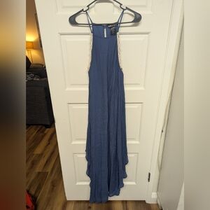 Paper Doll Double Slit Blue Dress